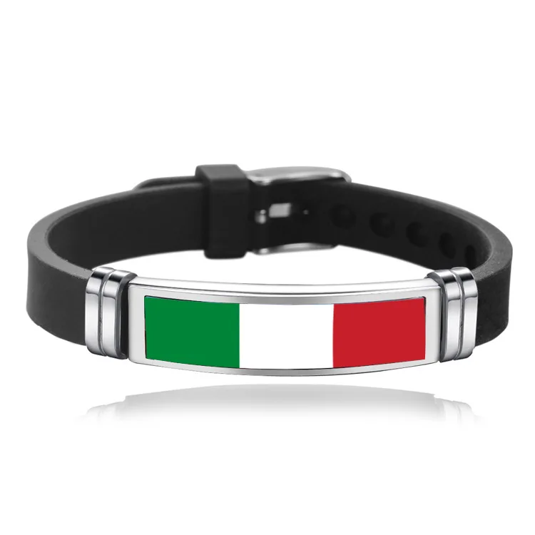 custom Top 24 teams Italy Spain Portugal England flag wristband ,national countries flag silicone rubber bracelet