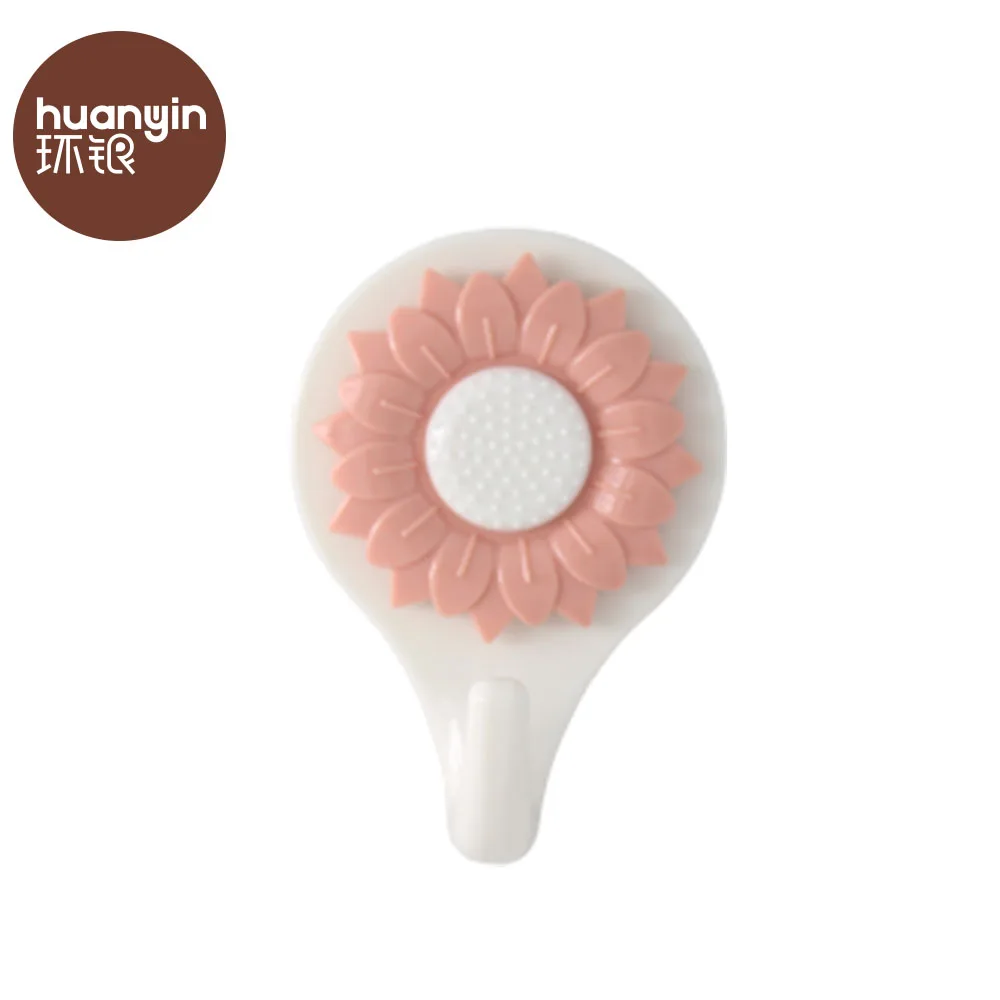 Strong adhesive plastic kids flower wall hook for display