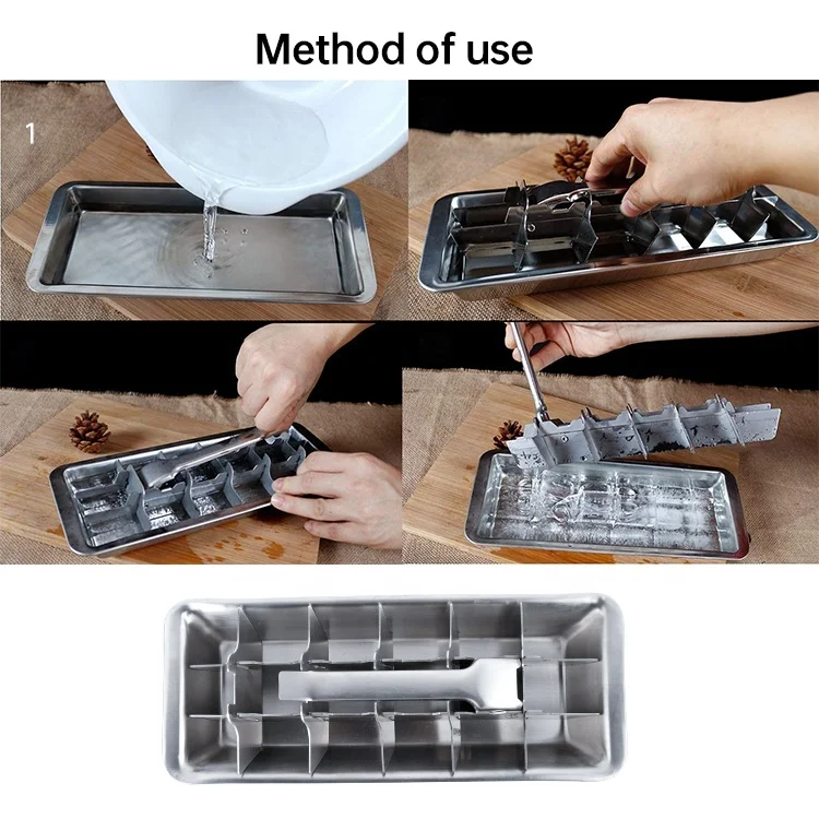 12 Cavity Food Grade Ball Shape Ice Tray Ice Ball mold stainless ice cube tray bottle
