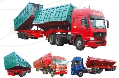 China Semi Side Dump 3axle 60 T Side Drop Tipper Semi Trailer For Sale
