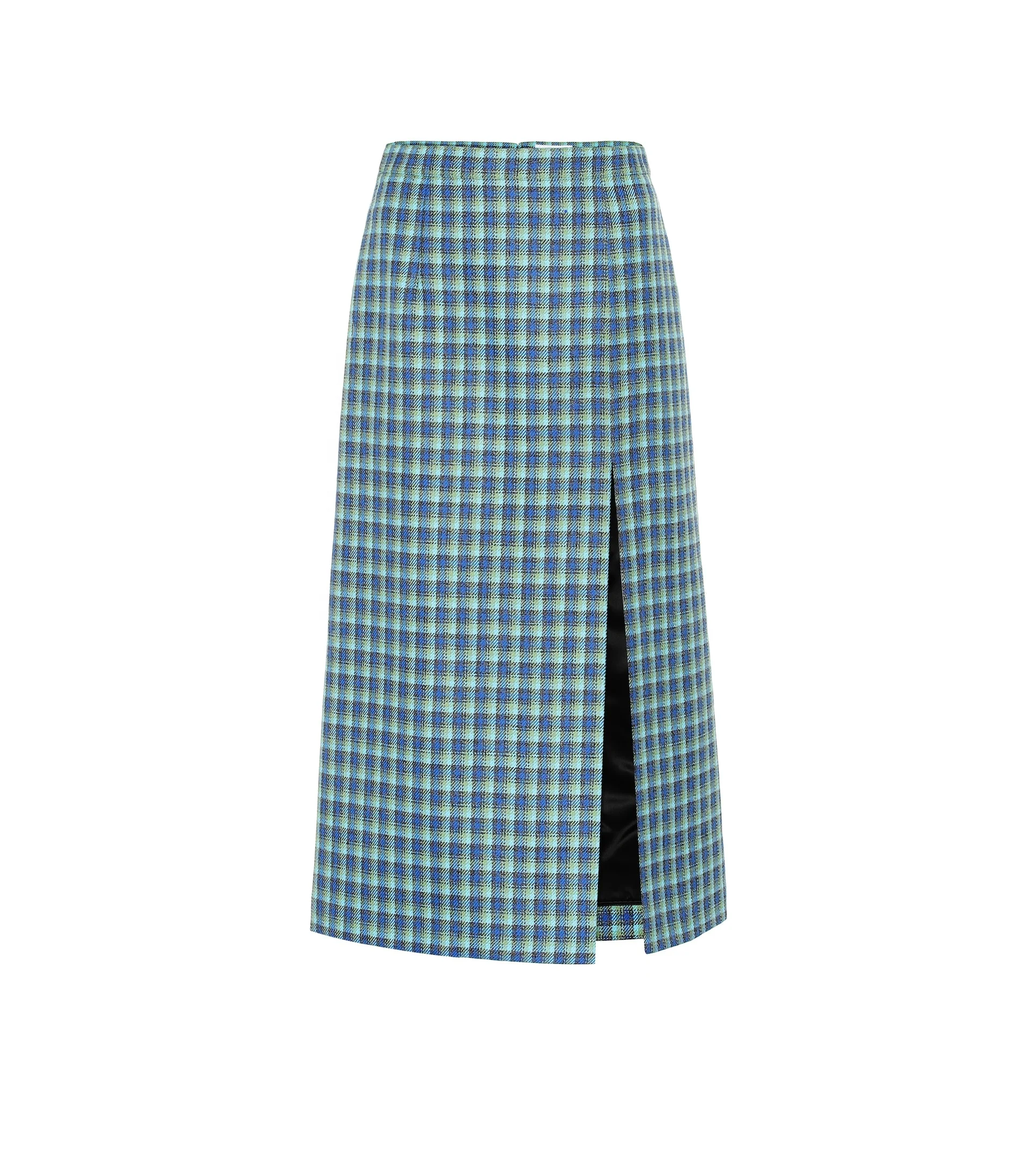 2022 Factory custom Trend style elegant knee length ladies elegant casual high waist plaid long skirt for women