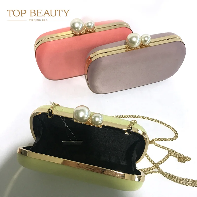 
China Factory Wholesale party use Handmade plastic and satin clutch bag for women Portable clutch bag 