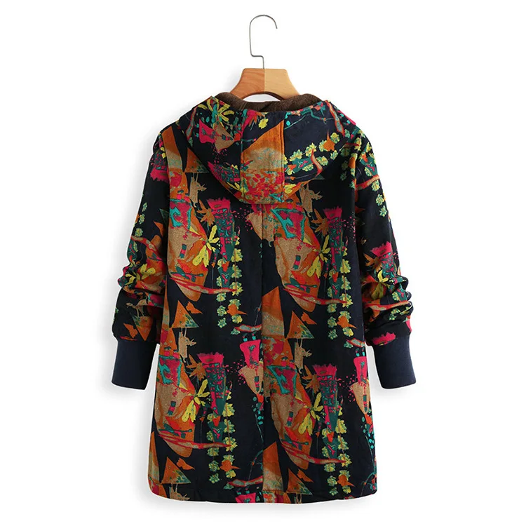 New Extra Warm Winter Hooded Cotton Jacket Long Women Plus Size Cotton Coat