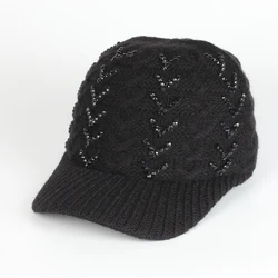 Wholesale New Fashion Winter Chic Wool Knitted Braid Diamond Baseball Gorras Trucker Golf Dad Hats For Women