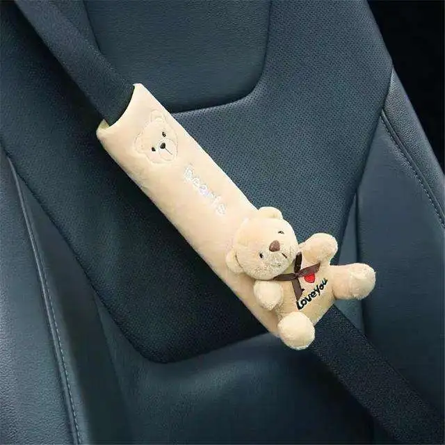 new Cute Cartoon Animal Ornaments Shoulder Cover Car Seat Safety Belt Protector Pad for Children and driver