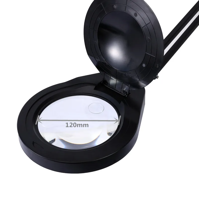 LED Magnifying Lamp - Daylight White Illumination 10X Magnifying Glass - Magnifier Desk Lamp with Light for Craft Reading Work