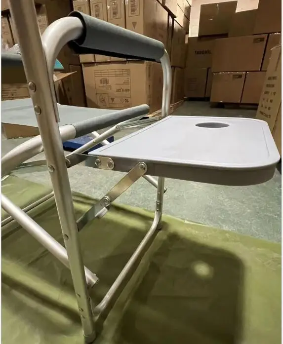 Heavy Duty  Lightweight Folding Directors Chairs Outdoor, Aluminum Camping Chair with Side Table