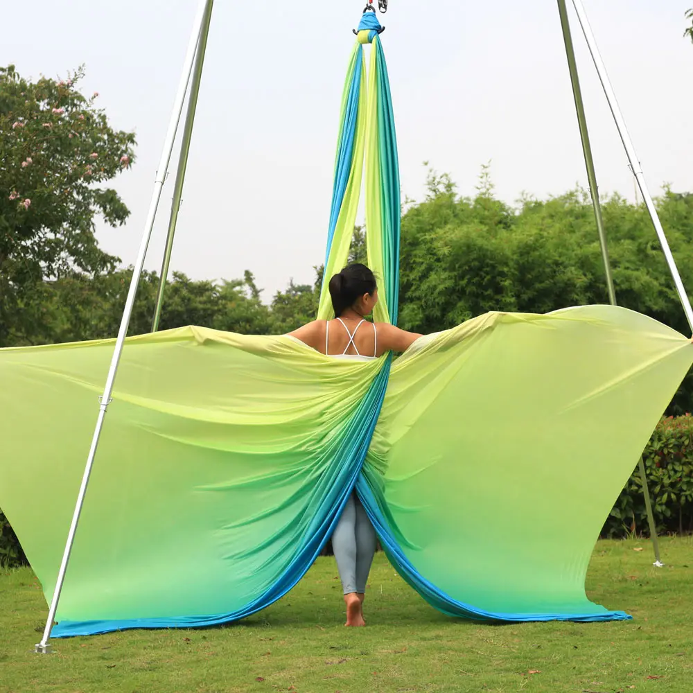 FITNESS Newest Ombre Colorful 10 Meters Fabric Low Stretch Nylon High Strength Aerial silk For Acrobatic Fly Dance
