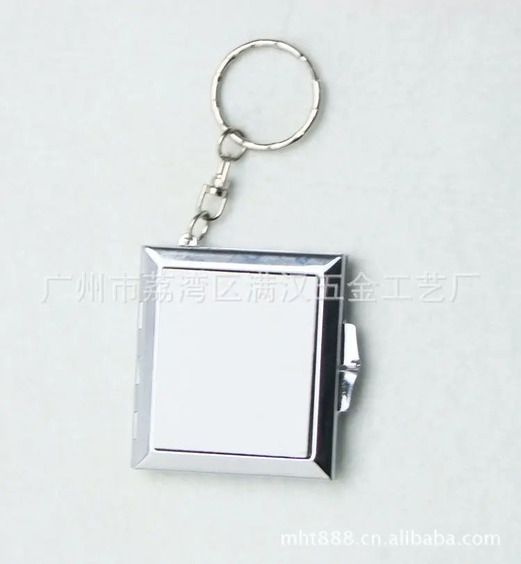 M-58 Gift small mirror manufacturers wholesale portable with keychain small round mirror color optional imitation leather makeup