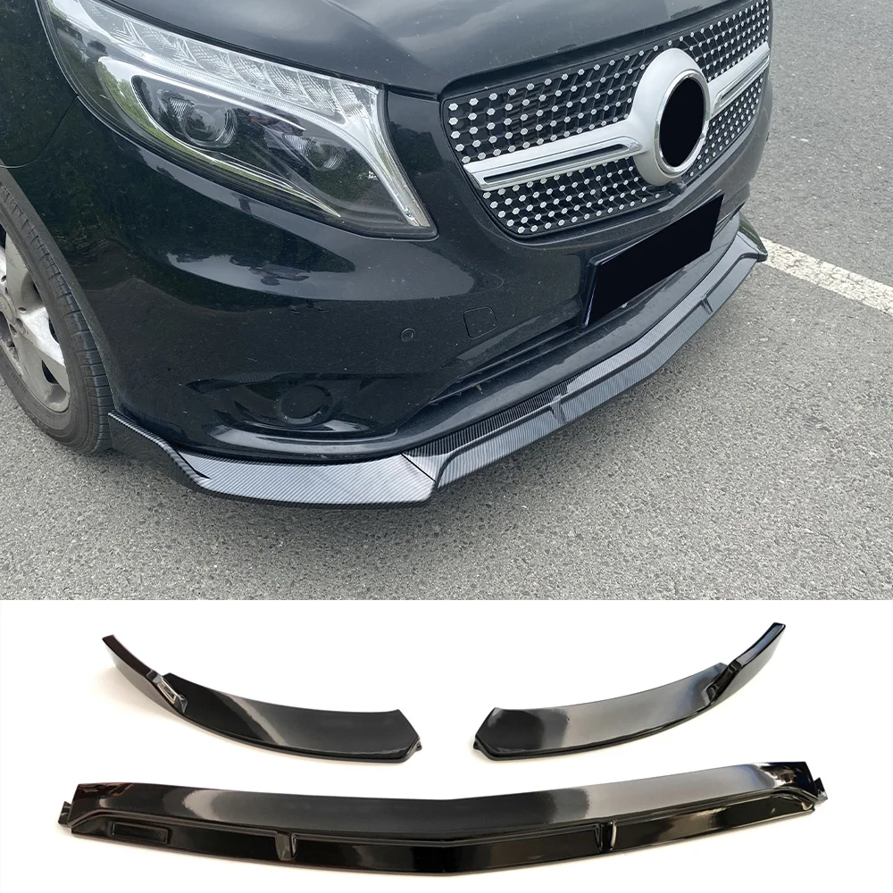 Gloss Black front bumper lip for mercedes Benz VITO 2014-2021 spoiler car