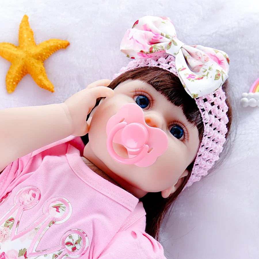 Wholesale Cute Reborn Baby Dolls With Low Price DIY Toys 22Inch Pink Dress Bebe Reborn Newborn Baby