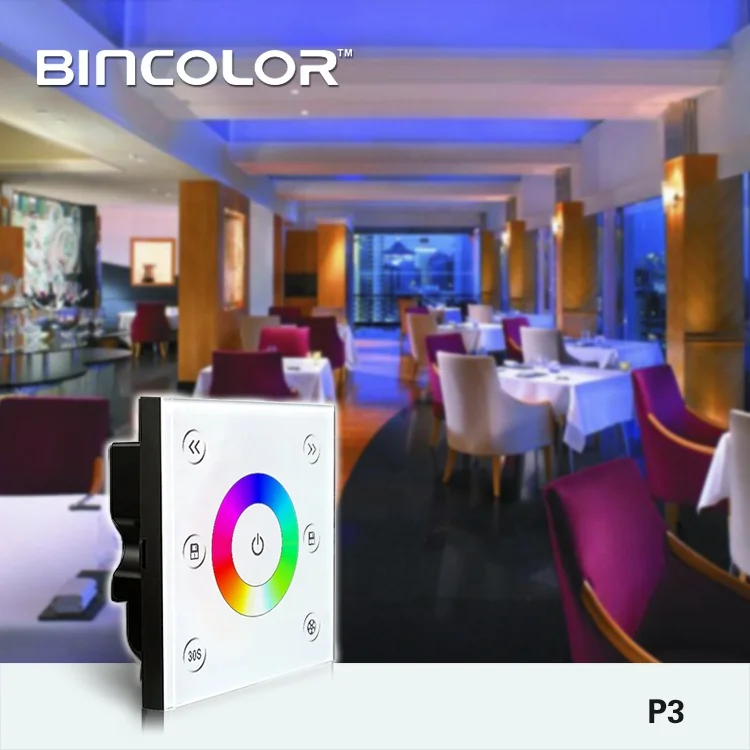 P3+T3 High quality wall wireless rgb color changeable touch led controller rf led rgb strip controller