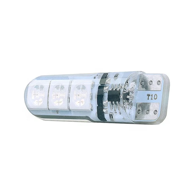 Automotive LED width indicator T10 silicone 5050 6smd remote control RGB