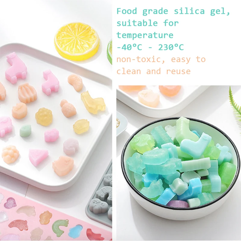 Gummy Bears Silicone Mold Ice Cube Tray 50 Cavity Silicone Candy Mold for Chocolate Fudge Ice Cubes Jelly Fudge Soap