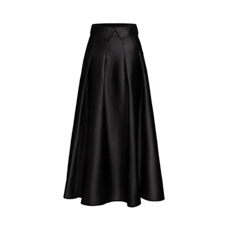 Customized  Satin Midi Skirt Solid Casual Skirt Plus Size  Womens Skirts