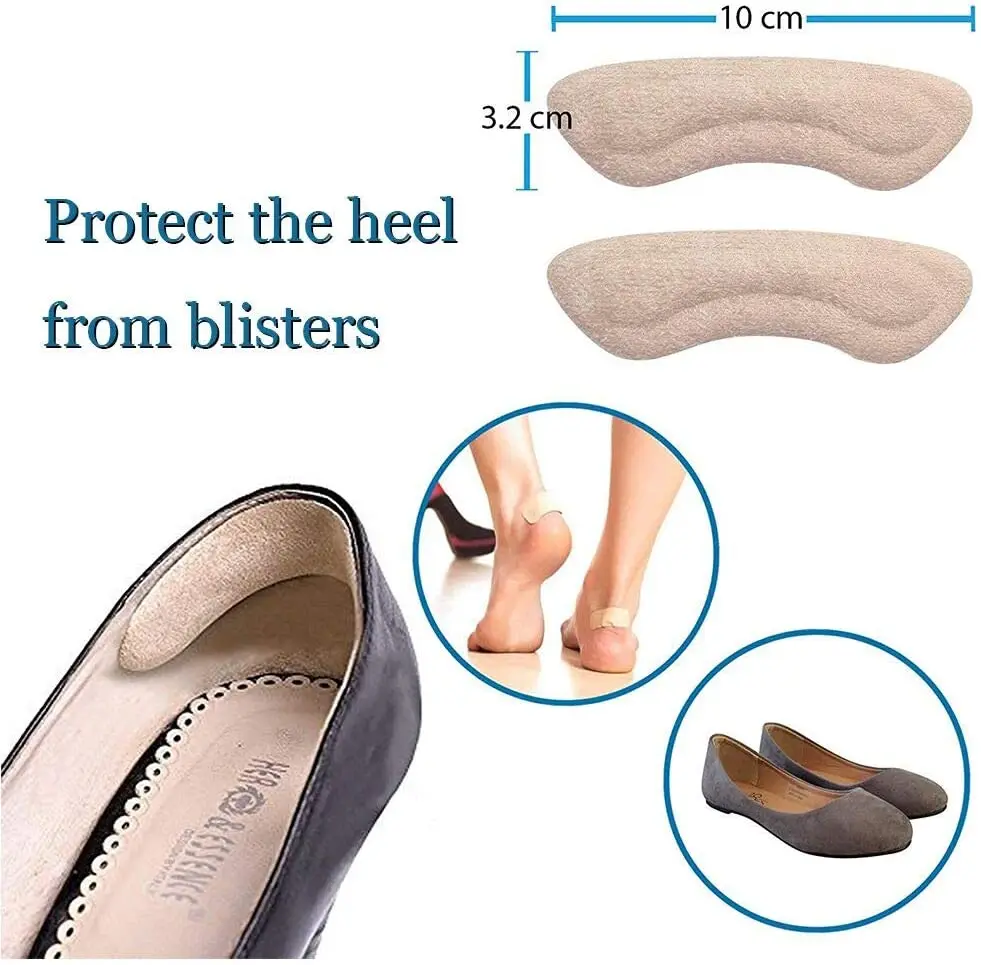 Heel Cushion Inserts Metatarsal Pad Heel Grips Non slip Self-Adhesive Silicone Shoe Liners Forefoot Pads for Loose Shoes