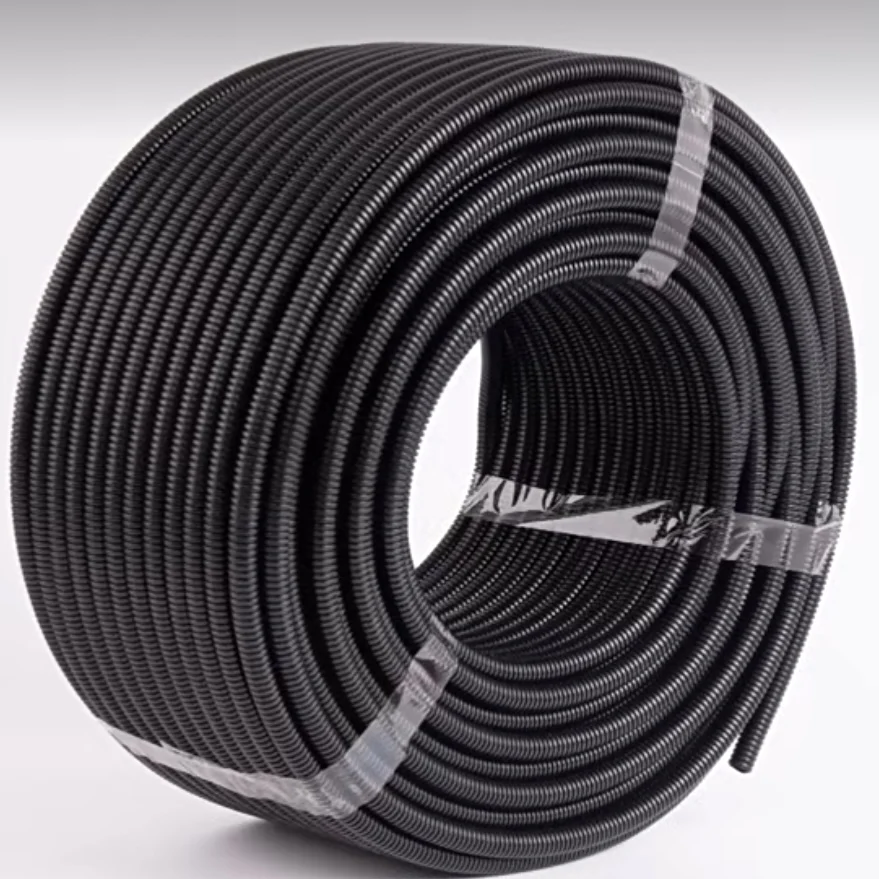 PP PA nylon flame retardant UV resistant flexible electrical cable conduit corrugated split wire loom pipe