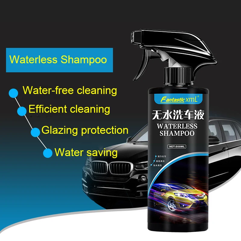 Factory OEM 500ml Waterless Car Wash Spray Cleaner Touchless No Rinse Car Wash Shampoo No Water Needed Easily Clean Safe for Car