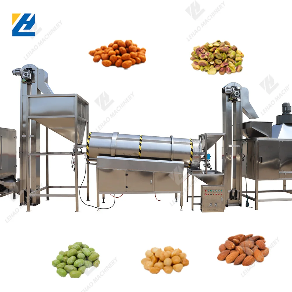 Snack nut roasting seasoning machine almond flavoring mixing machine peanut flavoring production line