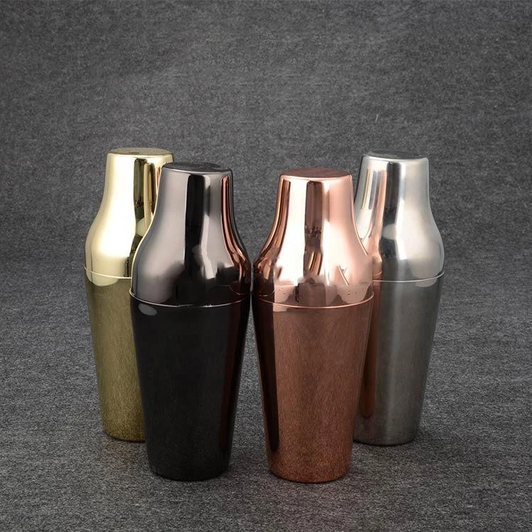 650ml High quality Stainless steel copper Parisian cocktail shaker with black plated bar shaker