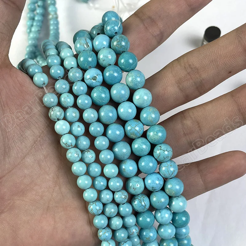 Wholesale Hot Gemstone Loose Beads Blue Natural Turquoise Beads For Jewelry Making 6mm 8mm 10mm