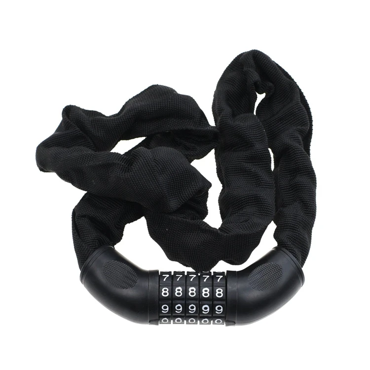 YH1366 Bicycle Lock, 5-Digit Resettable Combination 90mm Bicycle Chain Cable Locks for Bike, Motorcycle, Door, Gate,Fence, Grill