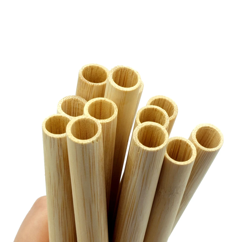 Customized Logo Organic Biodegradable Disposable Bamboo Drinking Straws for Mate Bubble Boba Tea