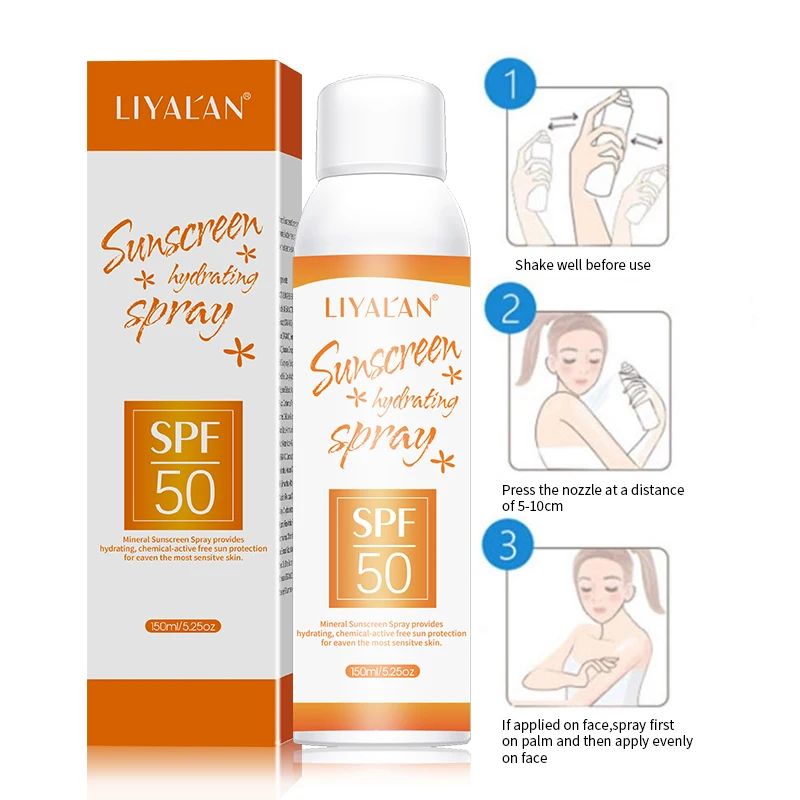 Отбеливающий солнцезащитный крем SPF50 для лица лосьон с молочным блеском Собственная марка уход