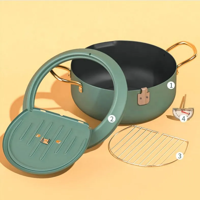 Горячая Распродажа кухонная жаровня Tempura сковорода термометр из углеродистой стали глубокая для Японии