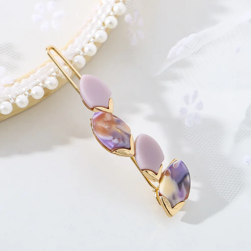 
Genya Trendy Side Clip Acetic Acid Hairpin Geometric Shape Fringe Hair Clip For Ladies 