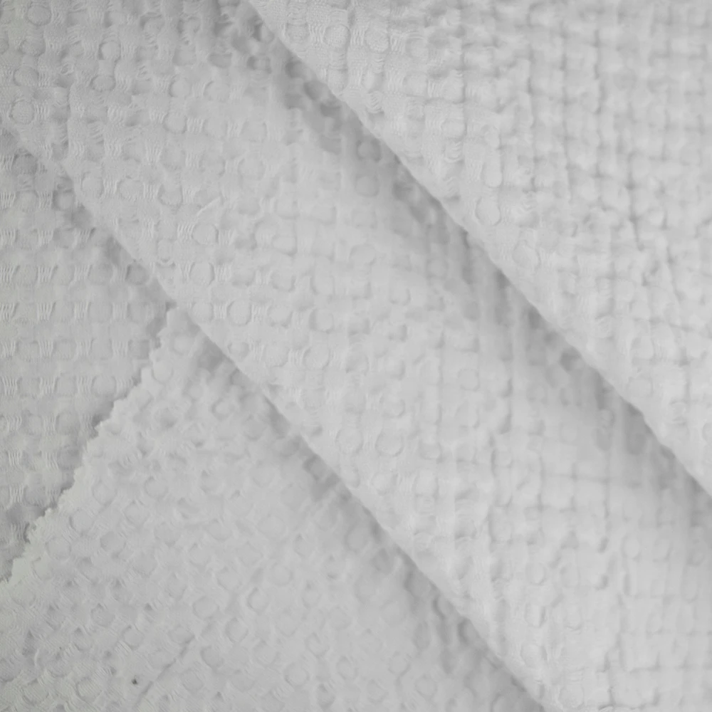 High quality solid dyed woven 26S 100% cotton waffle fabric for clothing dress 230gsm