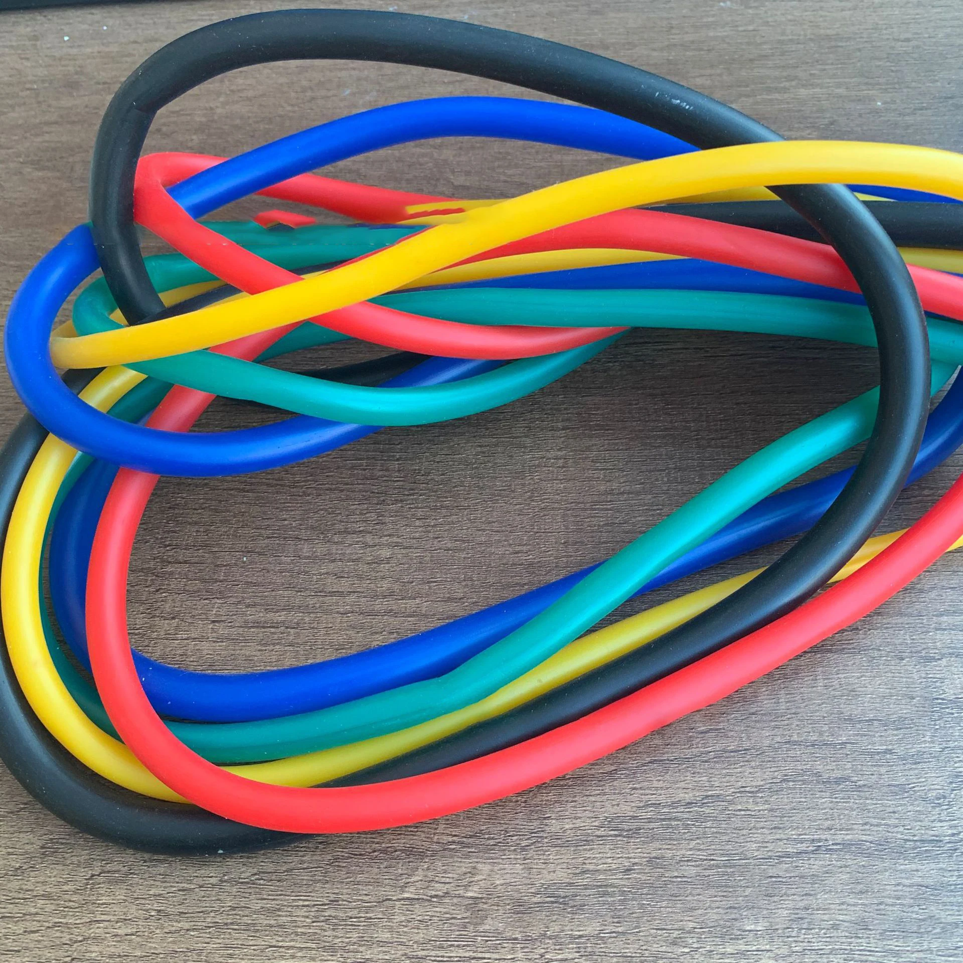 11 pcs TPE tension rope fitness equipment elastic belt spot supply 5-color sports products latex tube