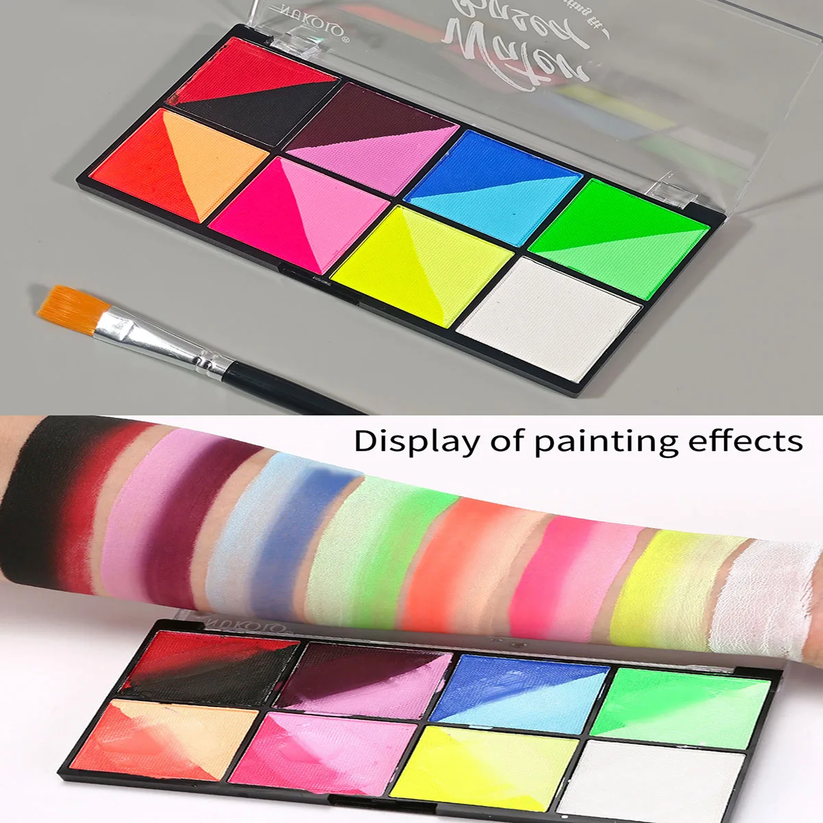 Face Paint Cake Water Activated Neon UV Color Eyeliner Aqua Cosmetic Eye Liner Make Up Party Palette