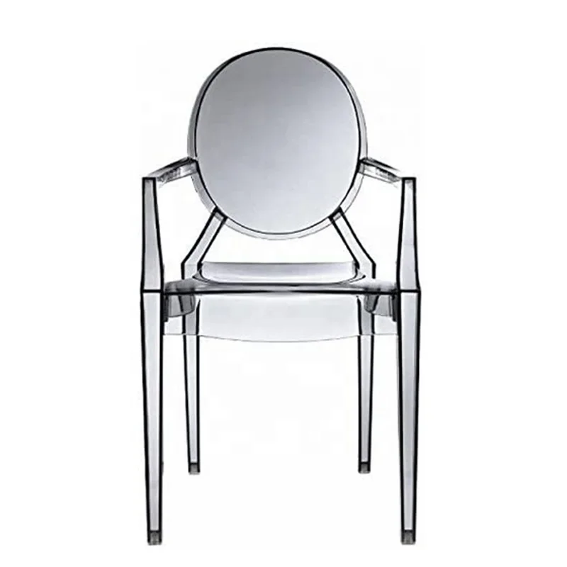 Transparent Blue Color Modern Acrylic Stacking Kitchen And Dining Room Arm Resin Ghost Chairs For Wedding Using