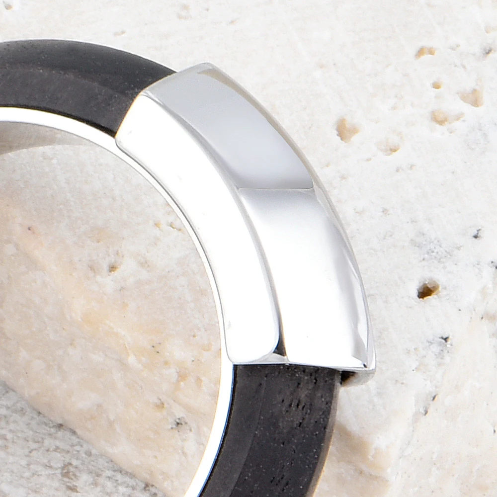 CC Jewelry Chunky Mixed Unisex Finger Rings Classic Retro Couple Wedding Rings Brass Black Ebony wooden Rings