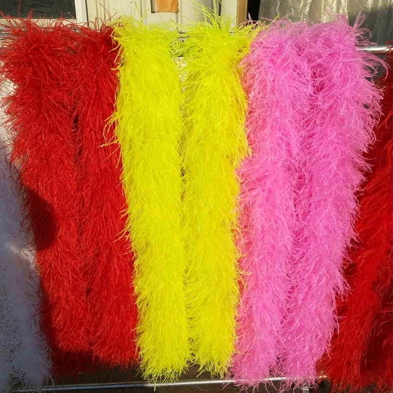 6ply  feather boas in wholesale hot pink ostrich feathers & white ostrich feather trim for garment dress
