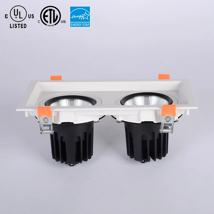 Best Sellers IP44 Double Axis Tiltable Trimless Grille Led Downlight Recessed Dimmable Optional Square Shape  White
