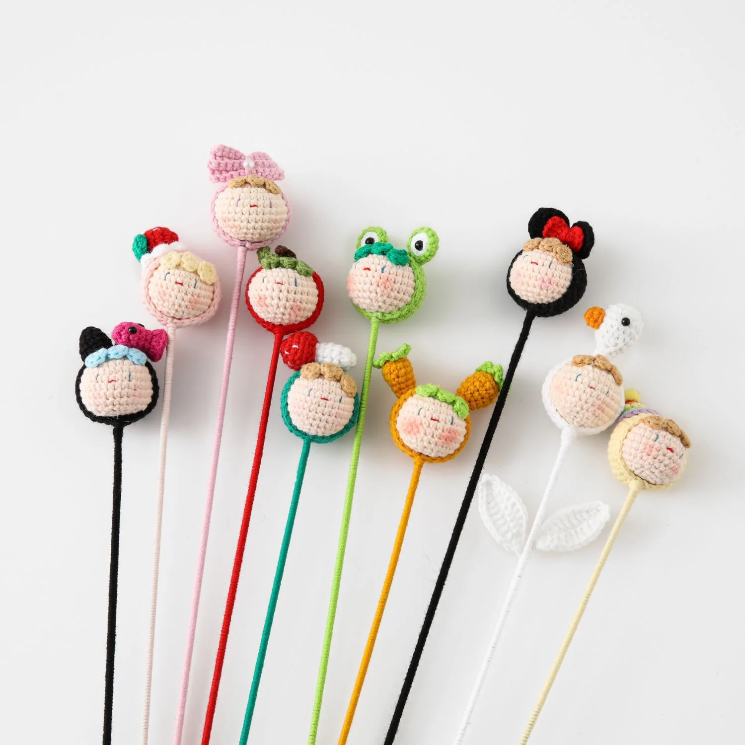 Handmade Crochet Small Meatball Flower Knitted Cartoon Flower Cute Crochet Flowers Bouquet Valentine S Day Graduation
