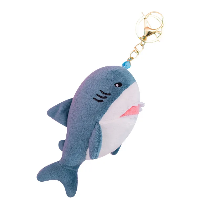 Sea animals assorted shark whale plush toy  with keychain toy