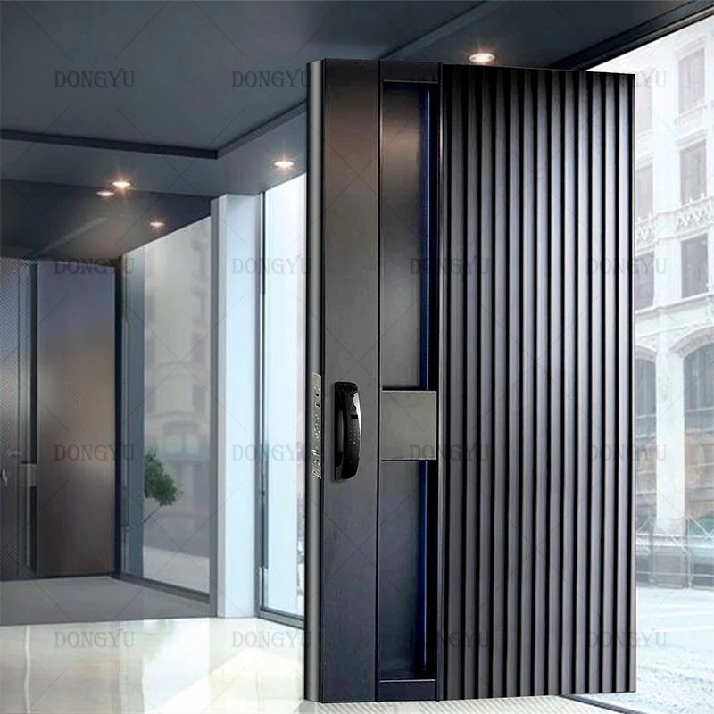 American Modern Design main Exterior Front Entry Doors High Quality Security Stainless Steel Door With Smart Lock