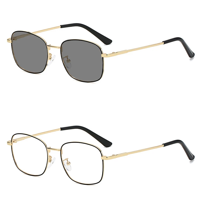 photochromic gafas de sol para mujer gold metal rectangle retro glasses frames optical oculos de grau latest eyeglass frames men