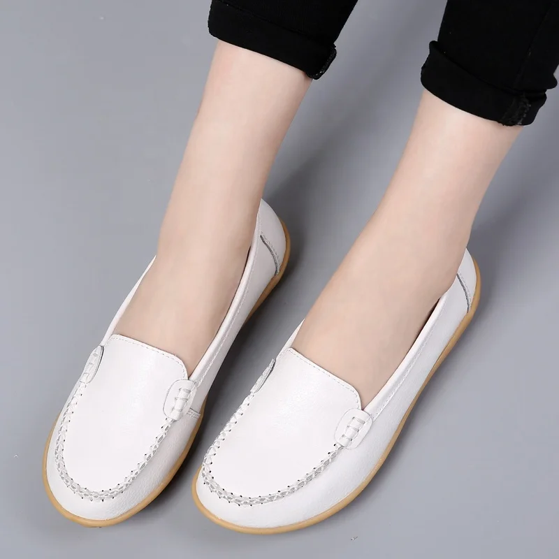 2023 Women Flats Ballet loafers Woman Leather Breathable Ballerina Ladies Casual Shoes