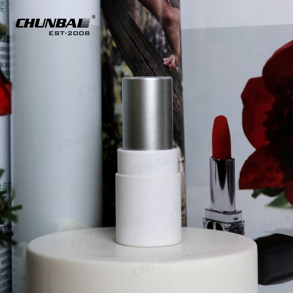 Private Label Customized Chapstick Eco Friendly Biodegradable Empty Paperboard 1/3 Mini Kraft Paper Twist Up Lip Balm Tubes