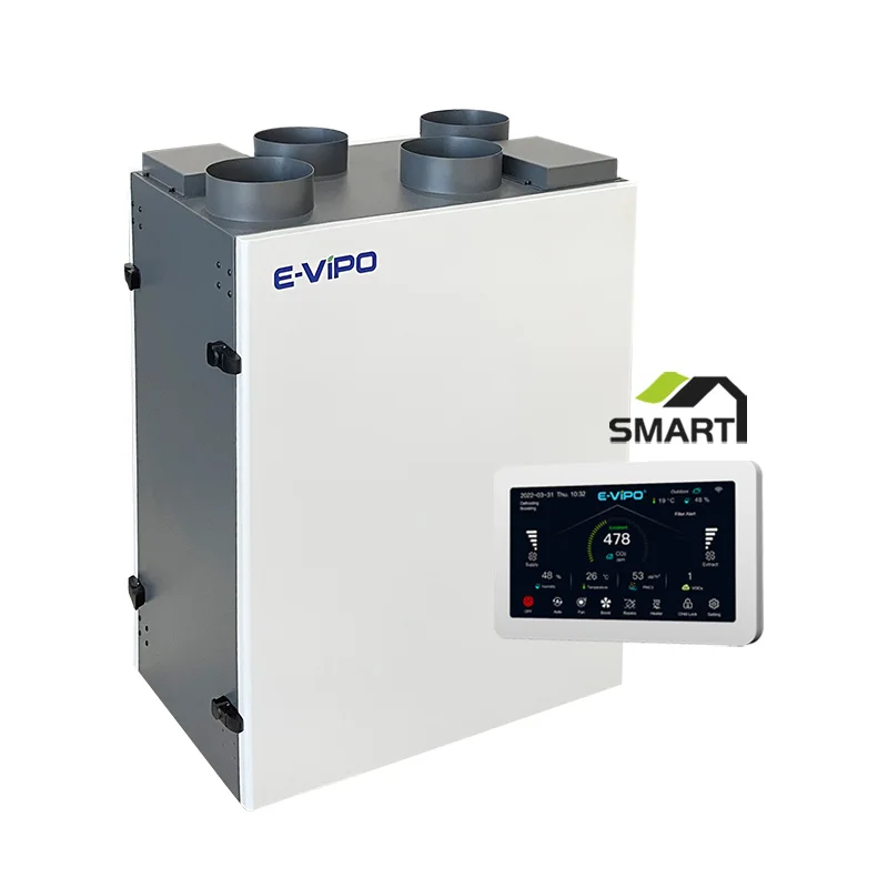 Residential Heat Recovery Ventilation System HRV Fresh Air Ventilation HVAC System Wall HRU Heat Recovery Unit For Villa