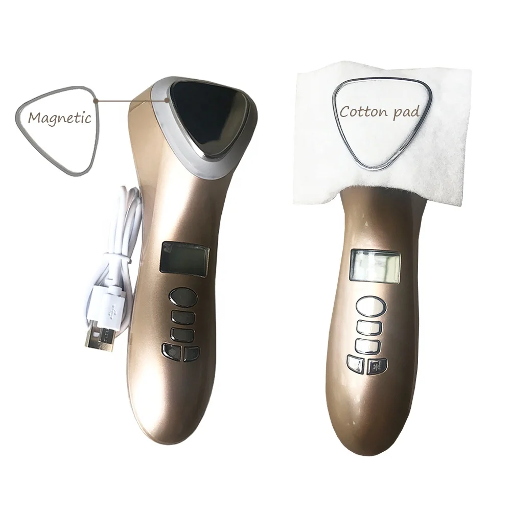 Skin care product hot and cool galvanic photon anti wrinkle facial spa beauty massager