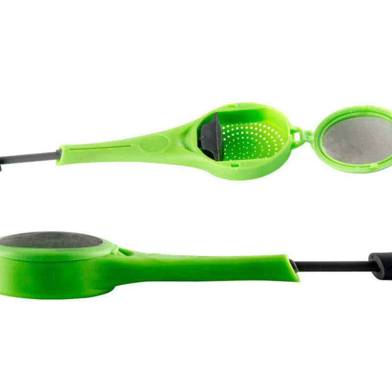 Food grade Plastic Tea Infuser Strainer filter Flavor Tea Infuser Tea and Coffee Strainer with Push Handle