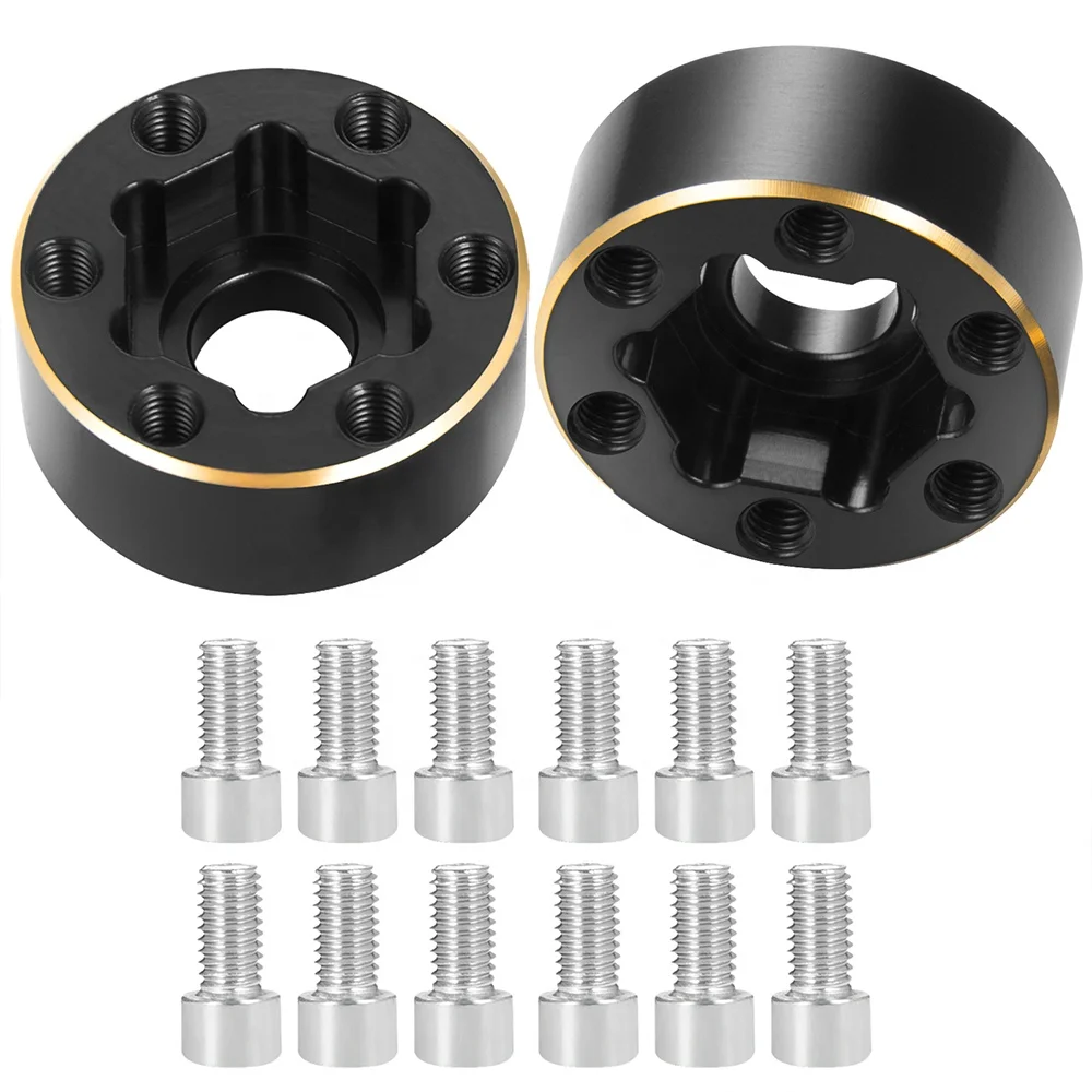 Super 6/9/12mm Wheel Hub Hex Adapter Brass Counterweight for 1.9inch Wheels Rims 1/10 RC  Car Axial SCX10 TRX4 TRX6 Spare Parts