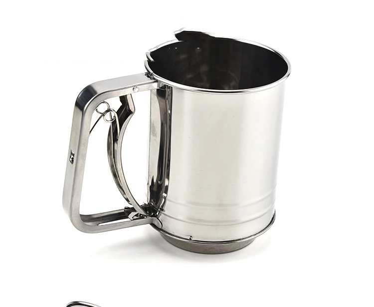 Wholesale Kitchen DIY Powder Mug Flour Sieve Stainless Steel Cup Shape Strainer Baking Mesh Flour Sifter