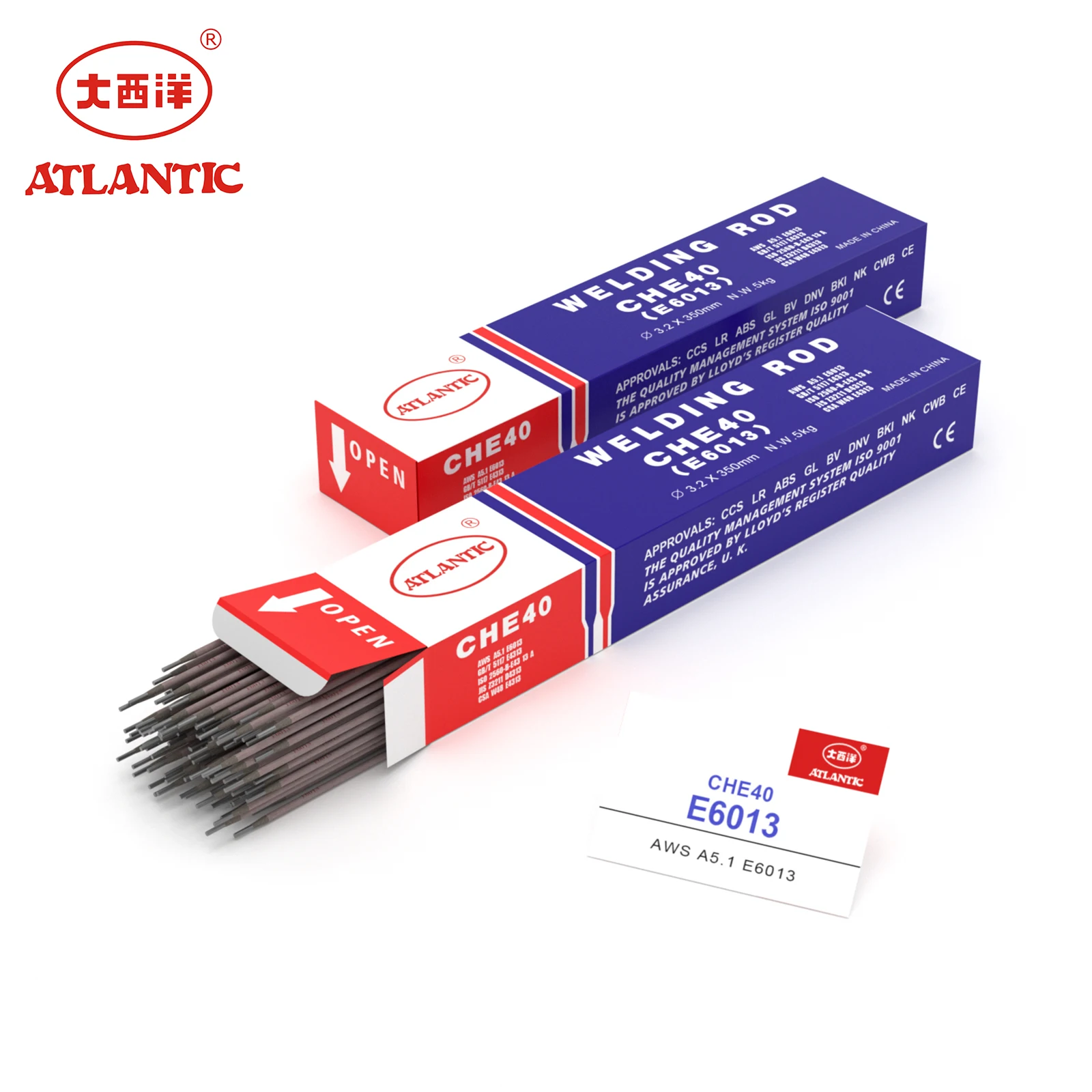 Сварочный стержень ATLANTIC ISO J422 rutile CHE40 E6013 сварочный электрод для мягкой стали