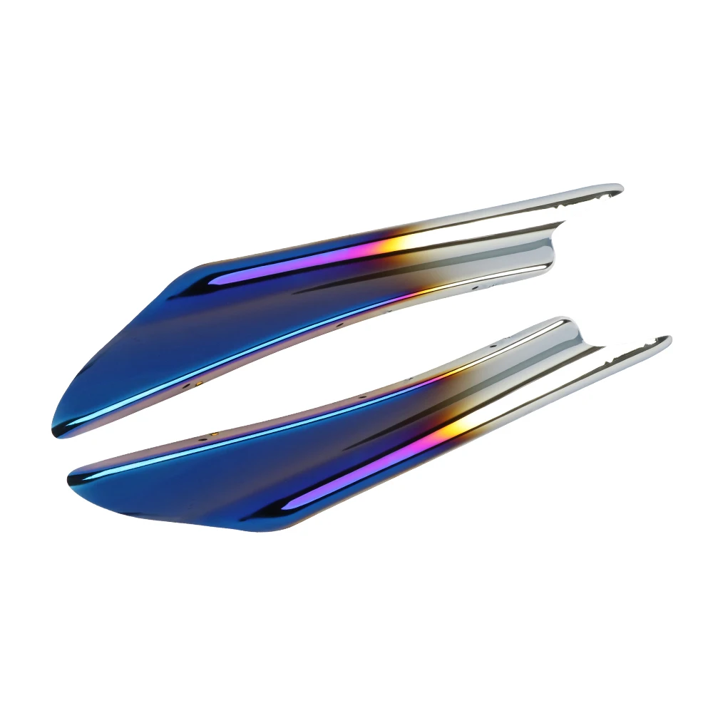 Burnt blue finish  Front Bumper Lip Splitters Stamping Fins Spoiler Bumper Shark Fin Wind Blade Spoiler Antenna